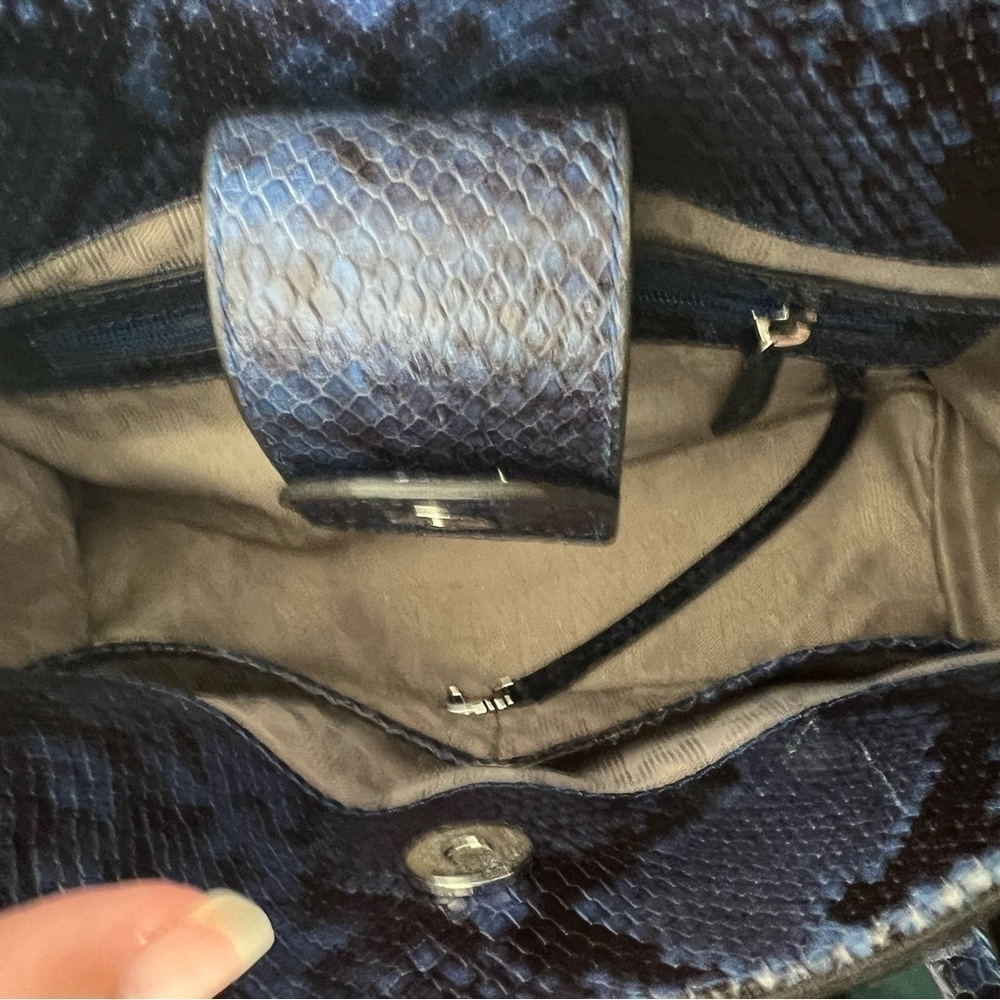 Michael Kors Hamilton Blue Python Snake Soft Leather - Picture 7 of 12